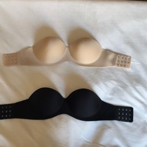 Like New Set of 2 adjustable bandwidth strapless bras